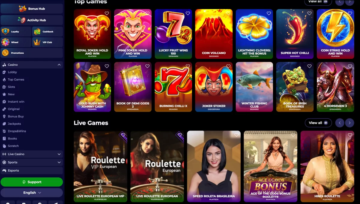 Nyxbets casino lobby Nyxbets casino lobby