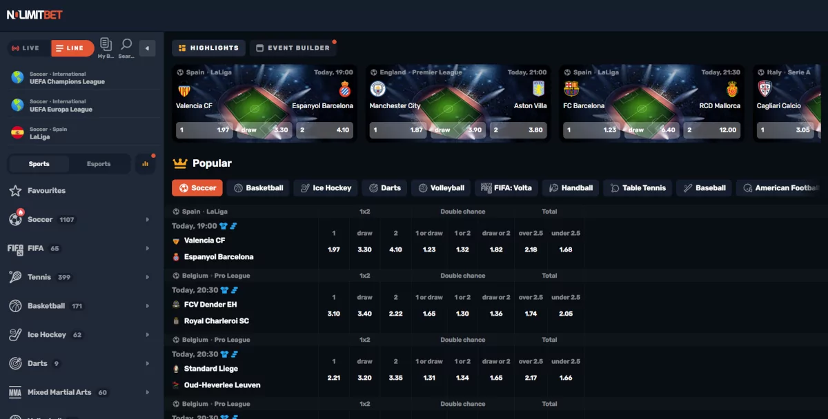 Wedden op sport bij No Limit Bet Wedden op sport bij No Limit Bet