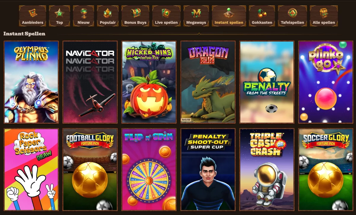 Instant win spellen bij Fat Pirate Casino