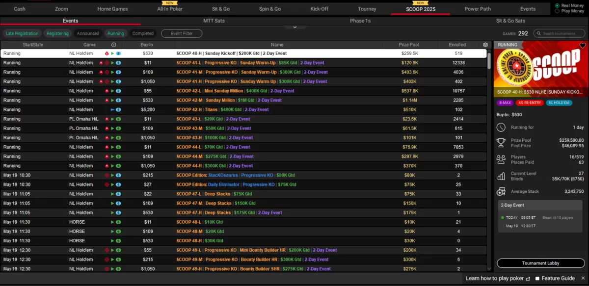 PokerStars SCOOP