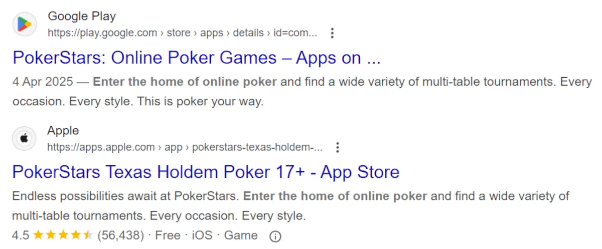 PokerStars app