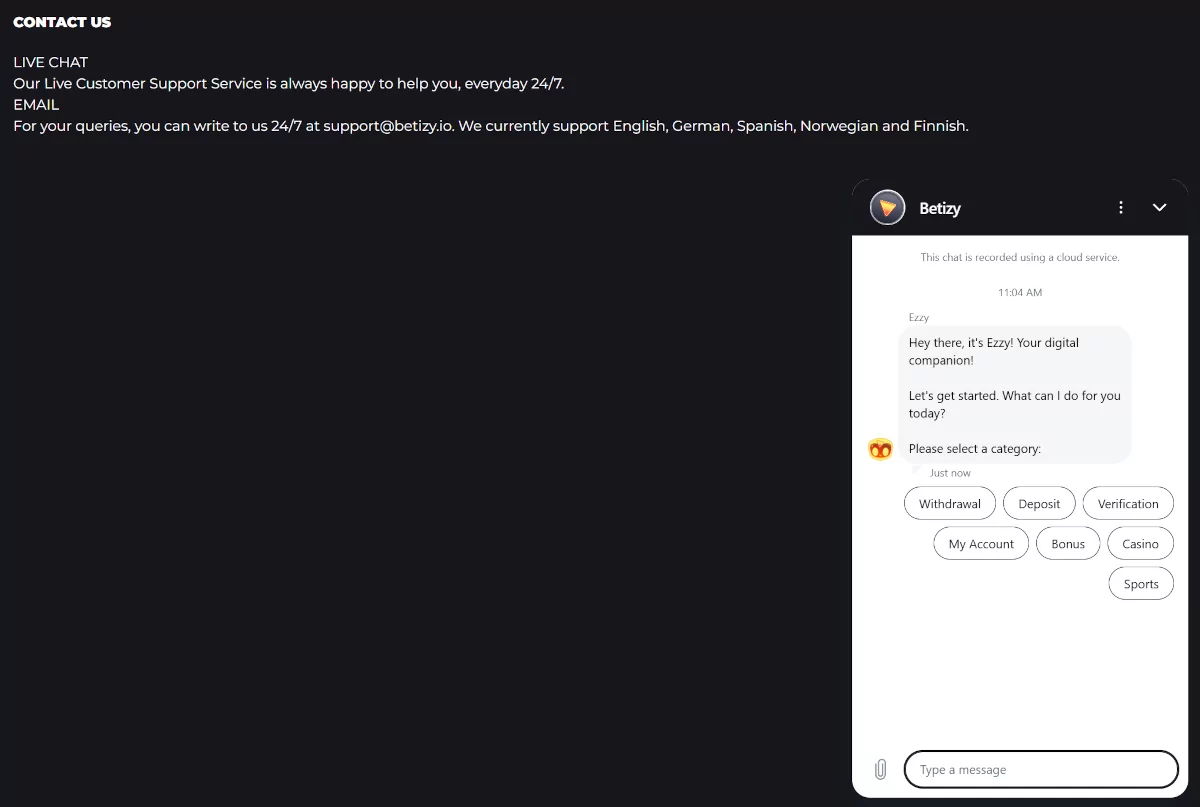Betizy contact