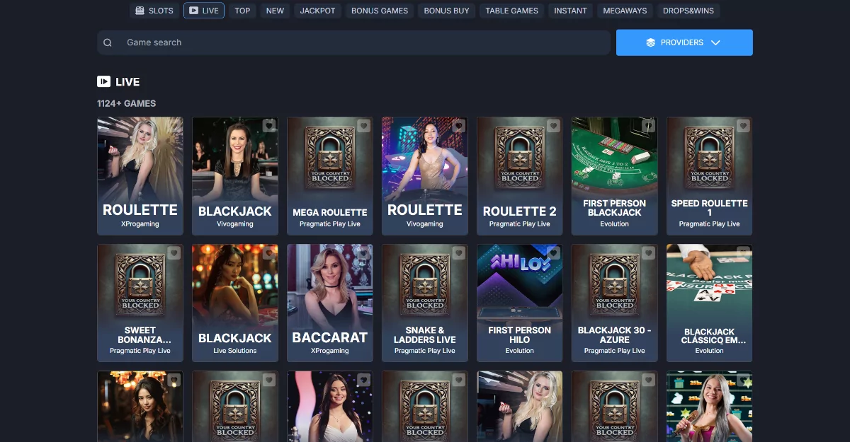Live casino van Monixbet