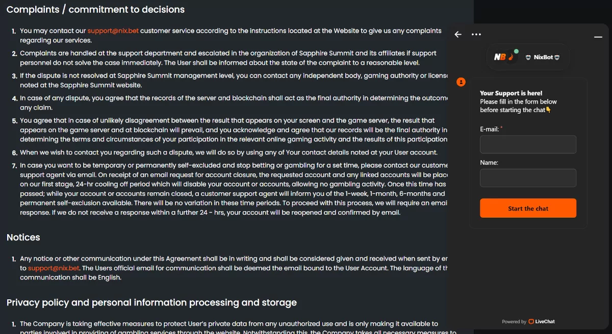 Nixbet contact Nixbet contact