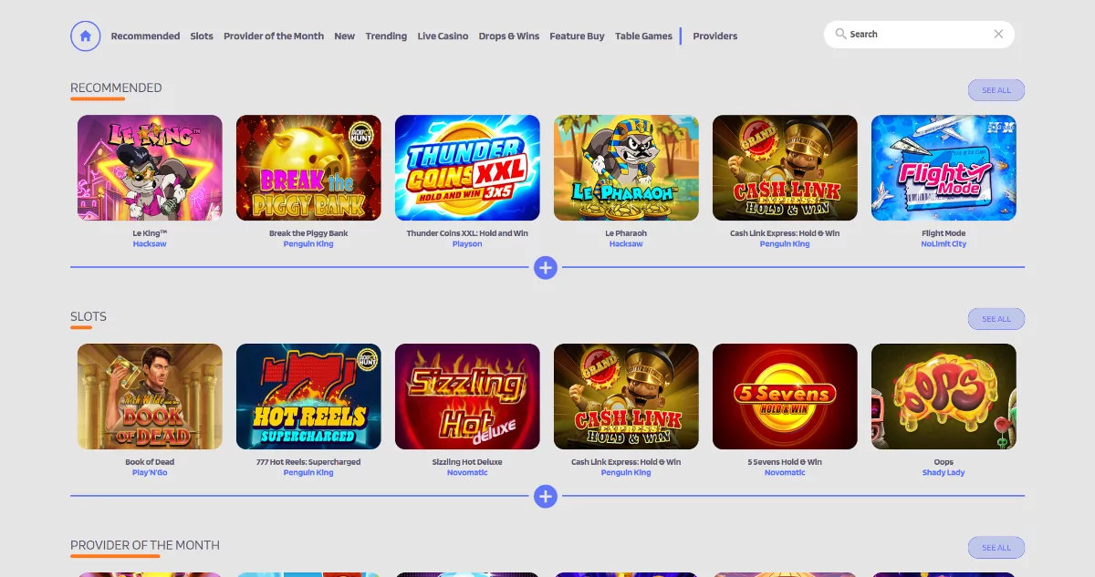 QuickSlot casino lobby