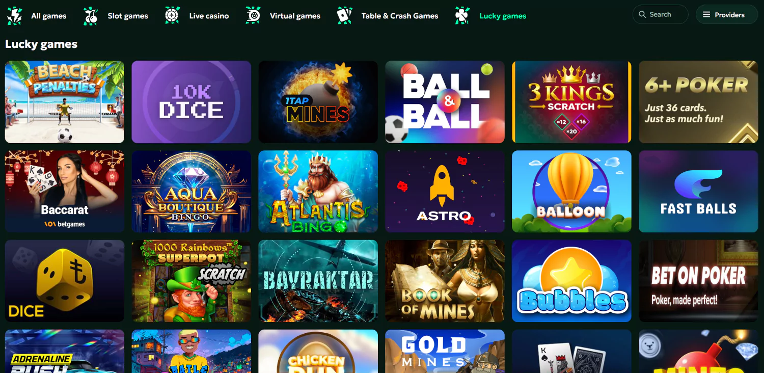 Instant games van SagaSpins Casino