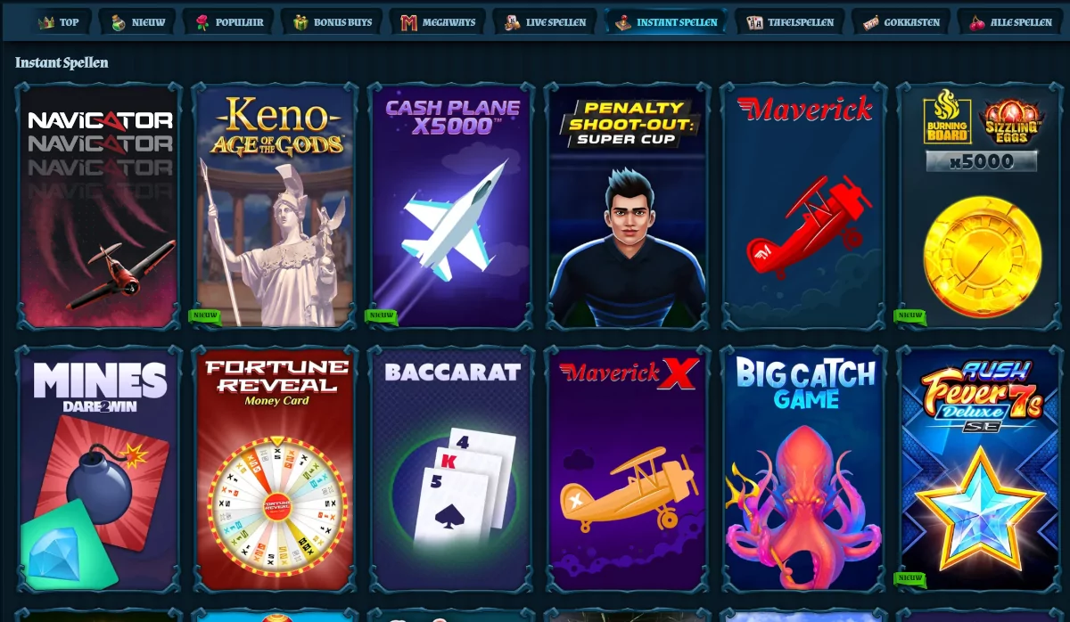 Intant games bij Fambet