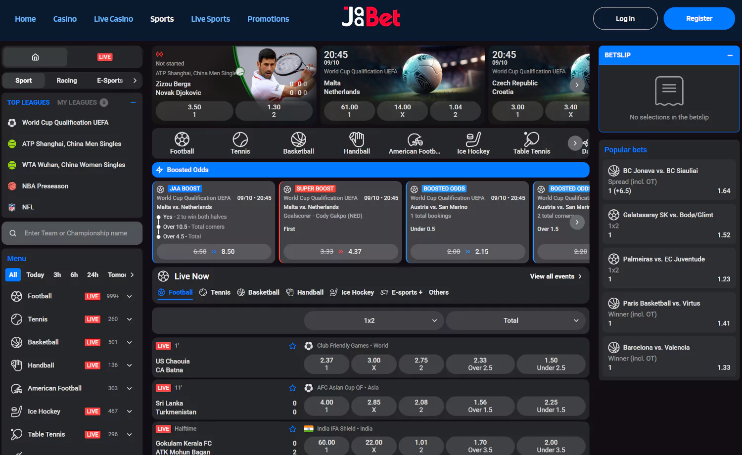 Gokken op sport bij Jaabet Casino