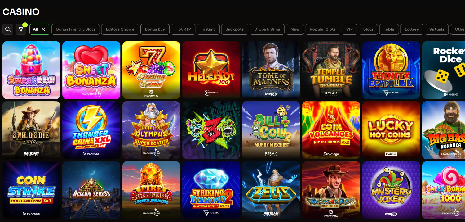 Holyluck casino lobby