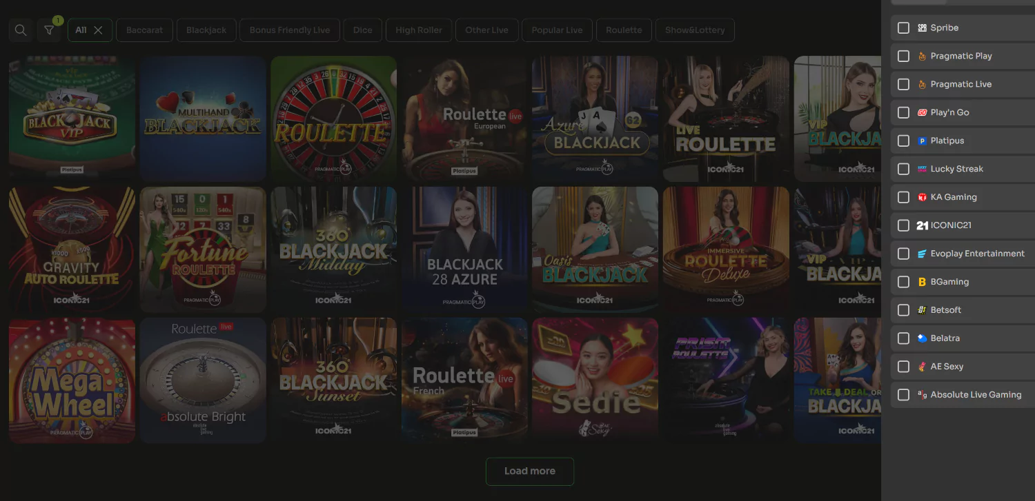 Live casino van Holyluck