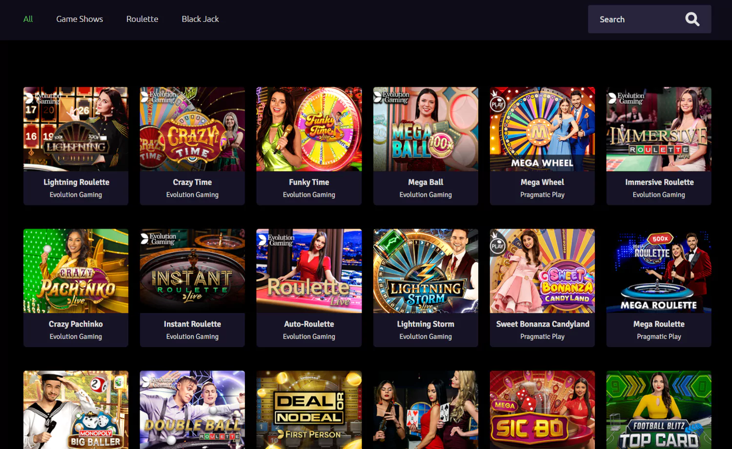Live casino van Rizz Casino