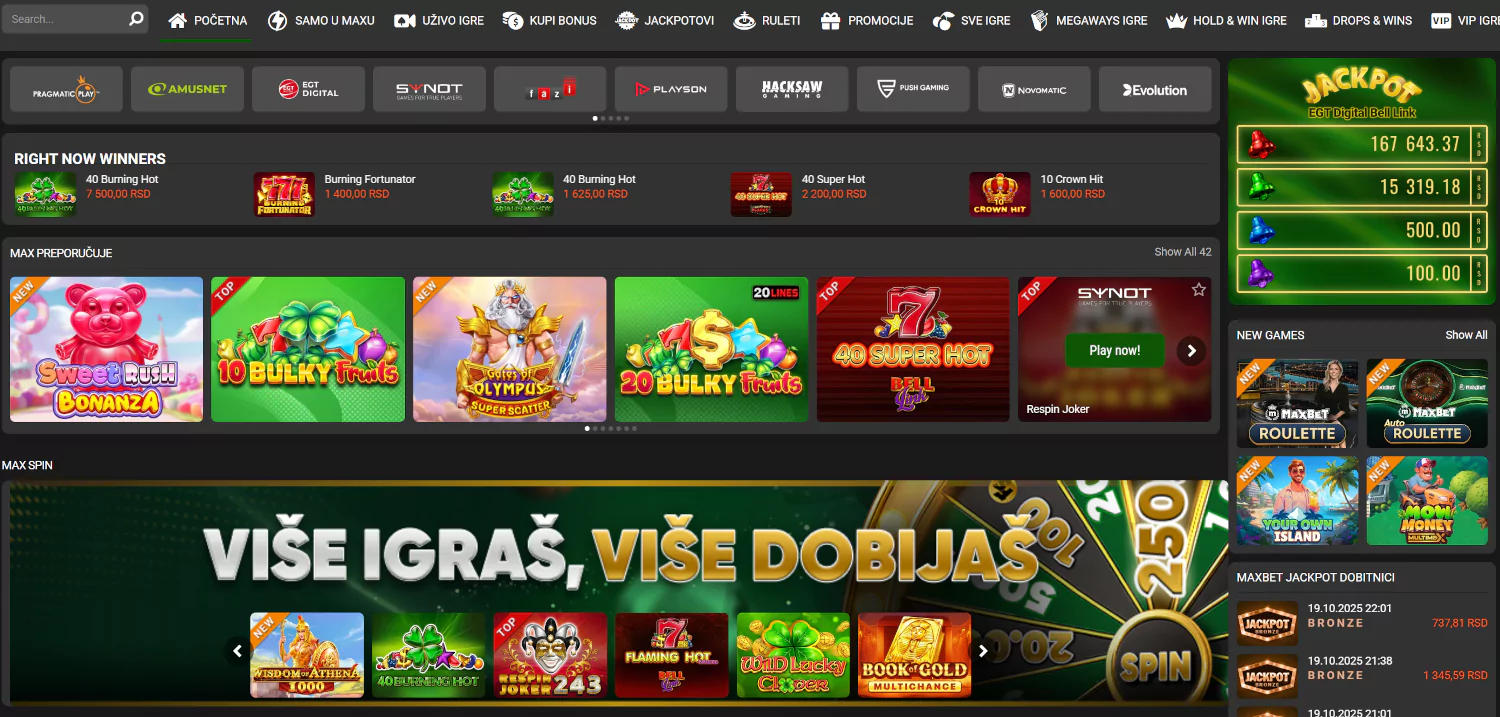 Maxbet casino spellen