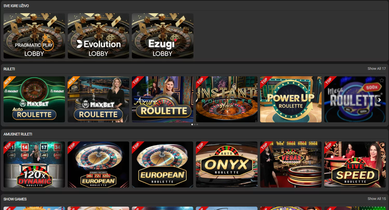 Maxbet live casino