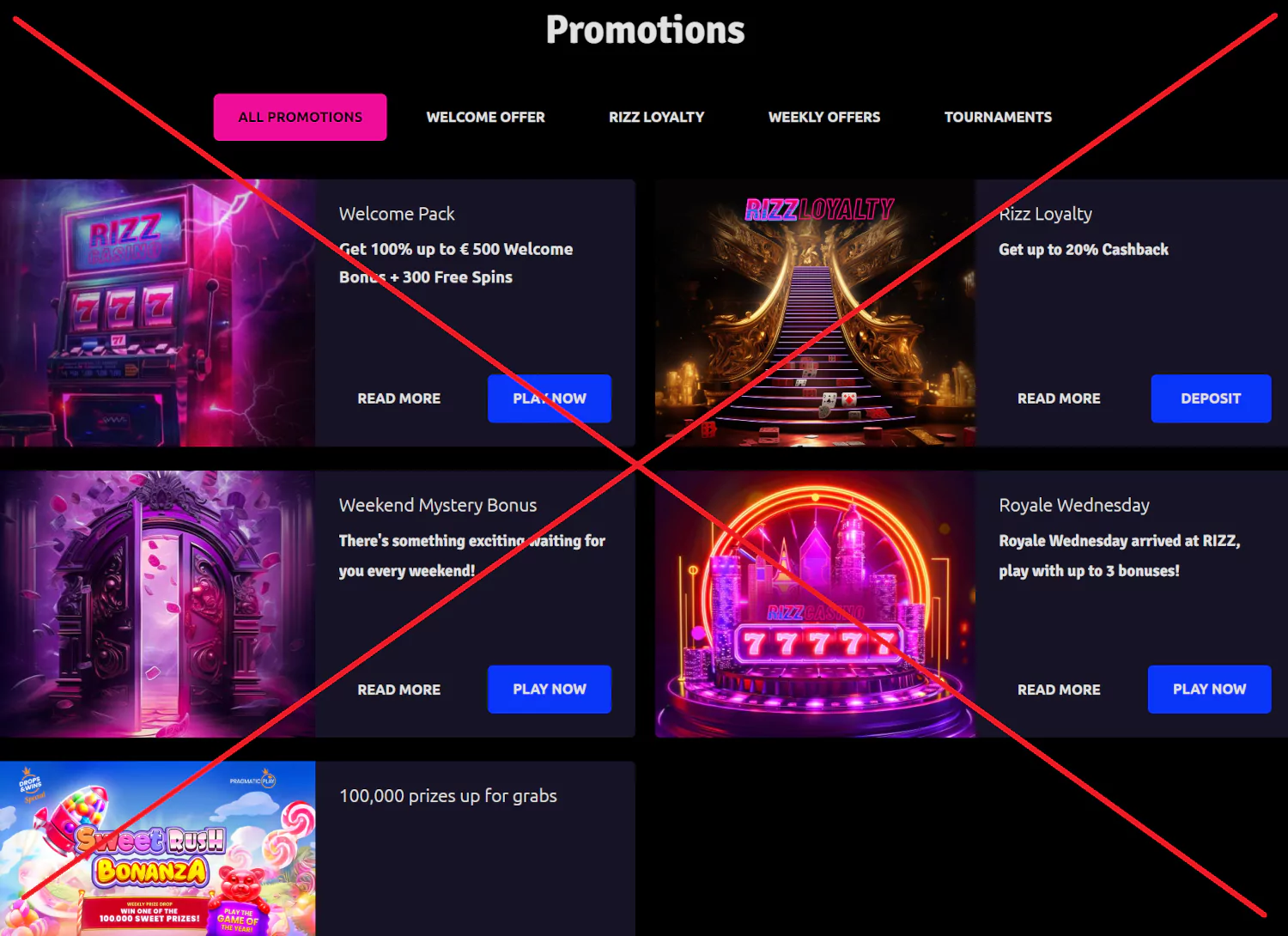 Rizz casino promoties
