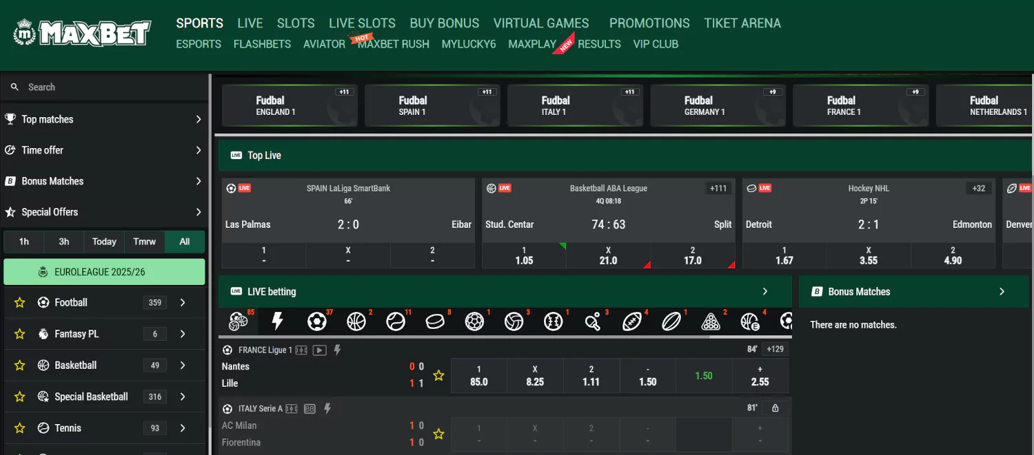 Wedden op sport bij Maxbet