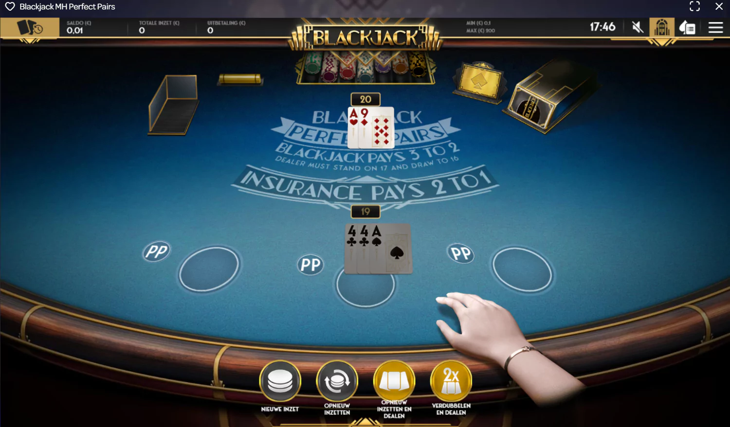 Blackjack Perfect Pairs spelen